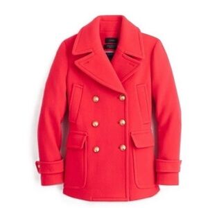 J. Crew Vibrant Red Peacoat Majesty 6 Nello Gori